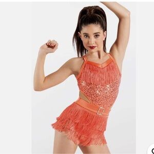 Weismann Orange Sequin Dance costume